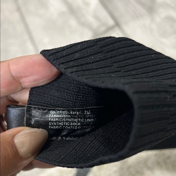 Steve Madden Doler Black Ribbed Knit Stiletto Booties - Picture 2 of 7